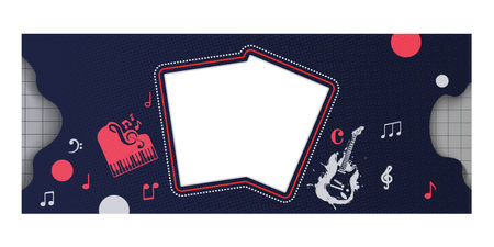 Mug template printing with music decoration designのイラスト素材