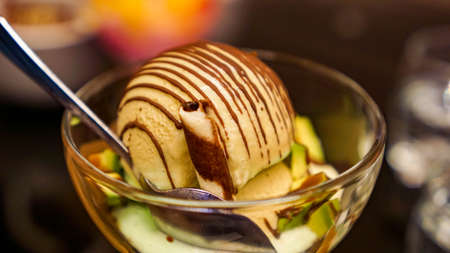 A super rich, smooth and creamy chocolate vanilla honey ice cream