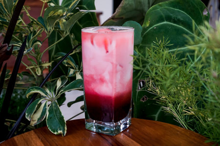 Red Velvet Milkshake. Red velvet cake mix transforms the traditional milkshake recipe into a red velvet lover's dream. This indulgent and brilliantly hued recipe is perfect for Valentine's Day.の写真素材