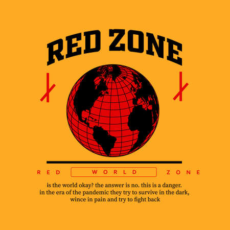 red zone globe streetwearのイラスト素材