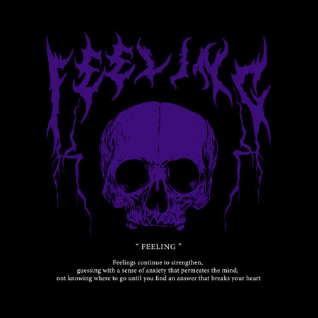 The feeling skull vector streetwear design with high quality vector design suitable for your needs especially for clothes or for printingのイラスト素材