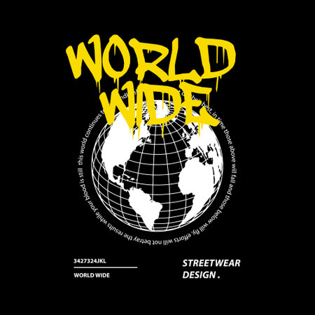 World wide vector clothing design high quality vector design suitable for your needs especially for clothes or for printingのイラスト素材