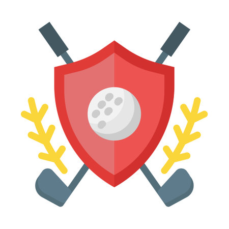 Golf club icon in flat style with high quality vectorのイラスト素材