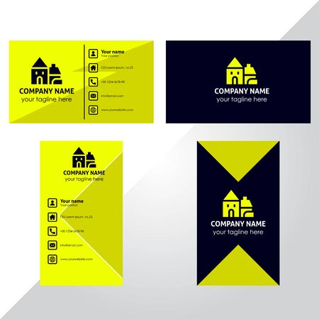 Name card yellow construction bundleのイラスト素材