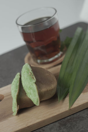 Kue Pukis are traditional Indonesian cakes. Made with a simple batter of eggs, sugar, and flour, these round treats are a sweet addition to any snack time. Enjoy with a cup of tea or coffee.の写真素材