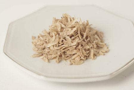 Udang Rebon or Dried Small shrimp. These small shrimp are carefully dried to intensify their unique taste and aroma, making them perfect for soups, stews, and stir-fries.の写真素材