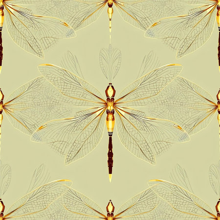 Seamless pattern with dragonflies. For easy making seamless pattern use it for filling any contoursの素材