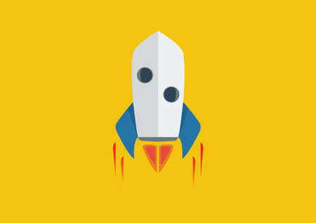 Rocket Jet with flame in the bottomのイラスト素材