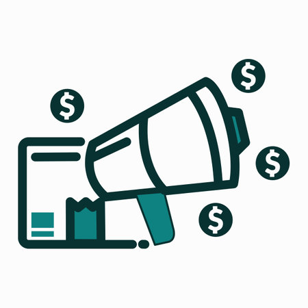 megaphone with money icon image vector illustration design  blue colorのイラスト素材