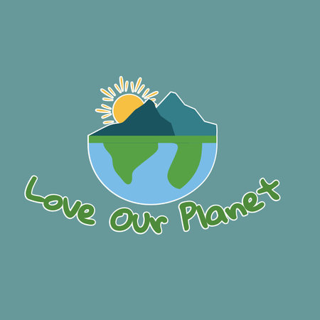 love one place. save the planet. vector illustration. flat design for green life conceptのイラスト素材