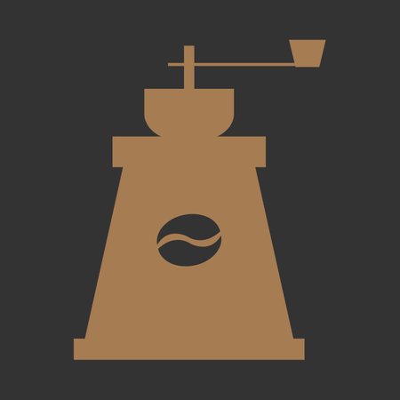 Coffee grinder icon in flat style on a dark backgroundのイラスト素材