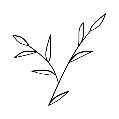 branch with leafs plant ecology isolated icon vector illustration designiconのイラスト素材