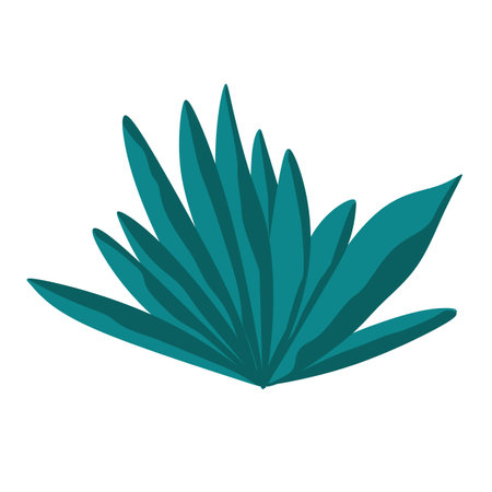 tropical leaf plant icon image vector illustration design  blue and greenのイラスト素材