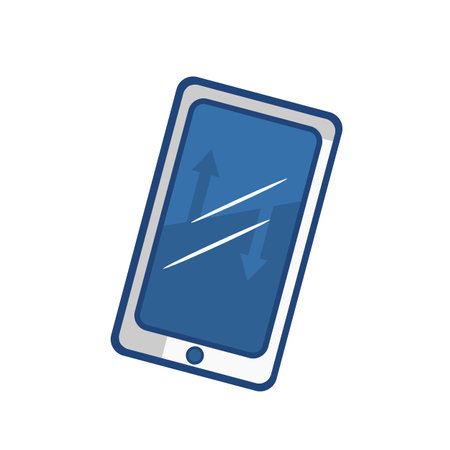 smartphone device with arrow up isolated icon design, vector illustration  graphicのイラスト素材