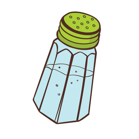Salt and pepper shaker isolated on white background. Vector illustration for cooking food and beverages design elementのイラスト素材