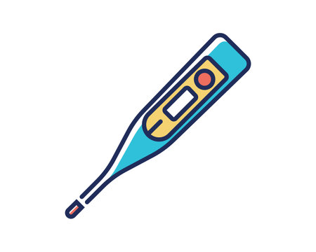 thermometer icon over white background, fill style, vector illustrationのイラスト素材
