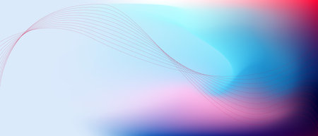 abstract background with smooth lines in blue, pink and purple colorsのイラスト素材