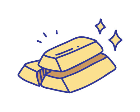 Gold bar line and fill style icon design of Shopping commerce and market theme Vector illustrationのイラスト素材