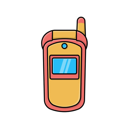 Retro style cell phone icon. Vector  illustration of mobile phone technology  design element and conceptのイラスト素材
