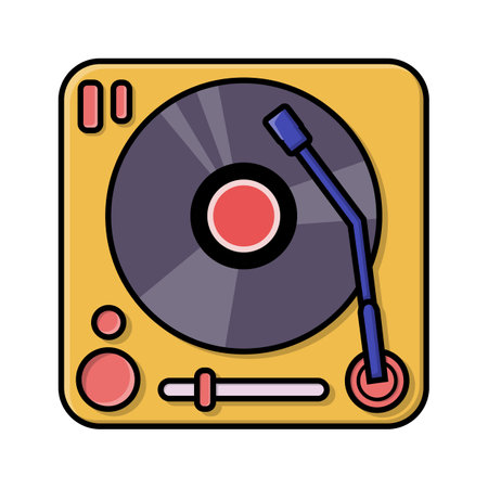 turntable vinyl record isolated icon retro vector illustration design.のイラスト素材