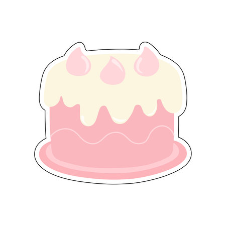 Cake icon. Vector illustration in cartoon style. Isolated on white background.