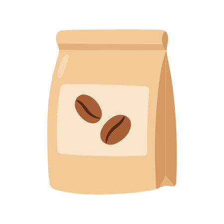 Pair of coffee beans with oval shape and central groove. Ideal for packaging, cafÃ© logos, or educational content about coffee origins and bean anatomy. Clean and minimal design.のイラスト素材