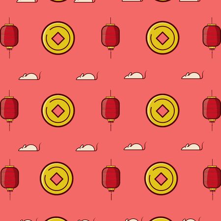 chinese new year patternのイラスト素材