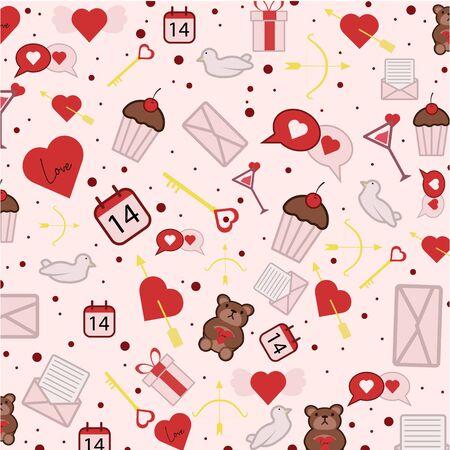 Valentine with love patternのイラスト素材