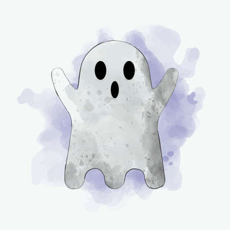 ghost. watercolor vector illustration. special for halloween. EPS 10のイラスト素材