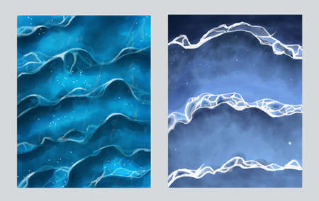 minimalist wave abstract illustration for wall decoration, postcard or brochure design. EPS10.のイラスト素材