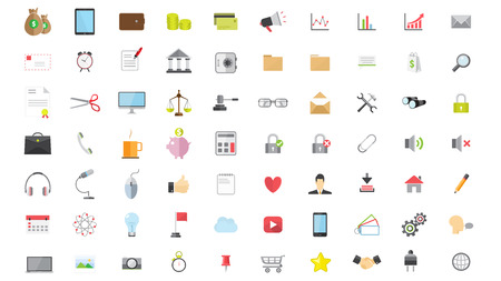 Phone Web Internet Flat Icon Setのイラスト素材