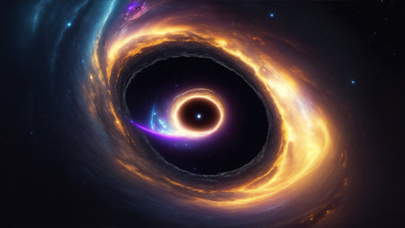 Galaxy with the enigmatic allure of a black holeの素材