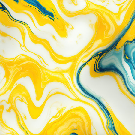 Yellow, blue and White marble textured backgroundの素材