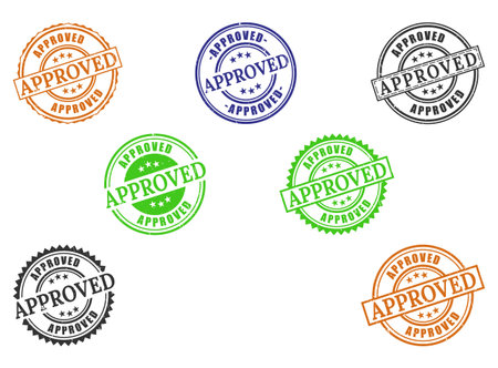 Pack of Approved Stamps Design Elements Sealのイラスト素材