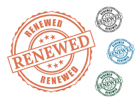 renewed rubber stamp vector seal design element for business and graphic projects useのイラスト素材