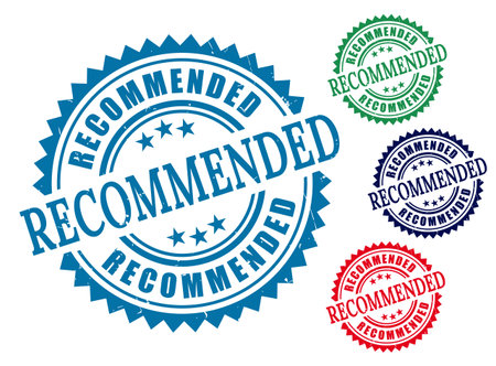 Recommended stamp badge vector graphic design for product quality and service trust and approval label markのイラスト素材