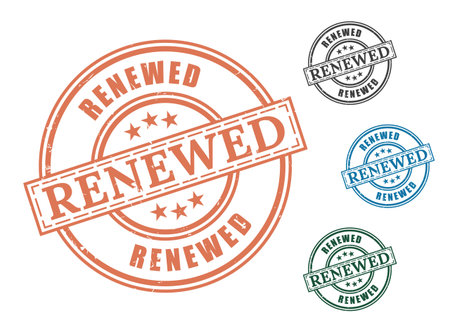 Renewed stamp vector graphic design element set for business and marketing materials useのイラスト素材