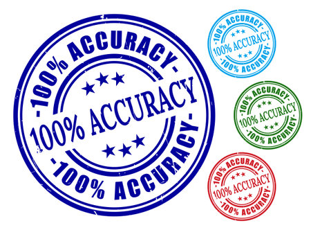 100% Accuracy Blue Green Red Teal Stamp Graphics for Businessのイラスト素材