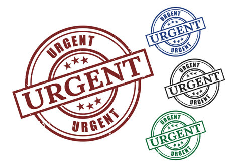 A Urgent Stamp Vector Set, Important Notice Markのイラスト素材