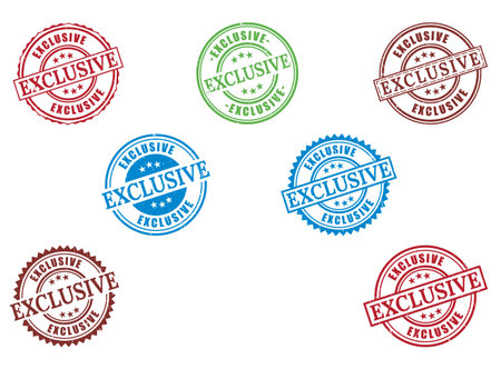 A Extensive Exclusive Stamp Collection, Vector Set of Premium Quality Grunge Labelsのイラスト素材