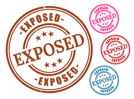 A Truth Revealed Badge Pack, Exposed Disclosure Grunge Stamp Vectorsのイラスト素材