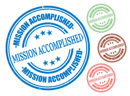 A Grunge Achievement Stamp Pack, Mission Success Vector Badge Setのイラスト素材