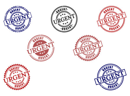 A Extensive Urgent Stamp Collection, Vector Set of Important Priority Grunge Labelsのイラスト素材