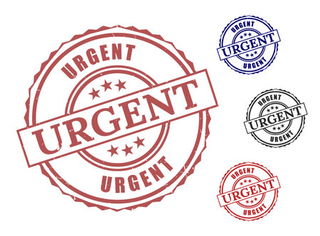 A High Priority Rubber Stamps, Urgent Message Vector Label Setのイラスト素材