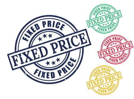 A Fixed Price Grunge Rubber Stamp Collection, Set Price Vector Designのイラスト素材