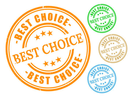 A Best Choice Badge Collection, Grunge Rubber Premium Product Stamp Setのイラスト素材