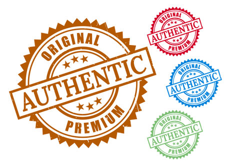 A Authentic Original Premium Product Stamp Bundle, Grunge Rubber Approved Label Vectorsのイラスト素材