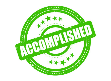 A Accomplished Green Rubber Stamp Seal with a Dotted Circleのイラスト素材