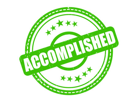 A Accomplished Green Rubber Stamp Seal with a Star Borderのイラスト素材