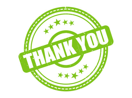 A Thank You Rubber Stamp Seal with a Star Borderのイラスト素材